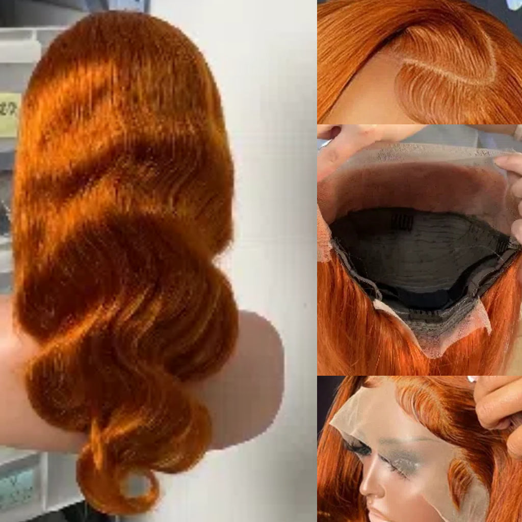 10A-Orange-Ginger-Color-Body-Wave-Lace-Front-Wig-Colored-Human-Hair-Wigs-for-Black-Women-Transparent-Lace-13x4-Lace-Frontal-Wig-Fall-Hair-350-Color-Wig-with-Baby-Hair-black-friday-wigs-on-sale-on-hand