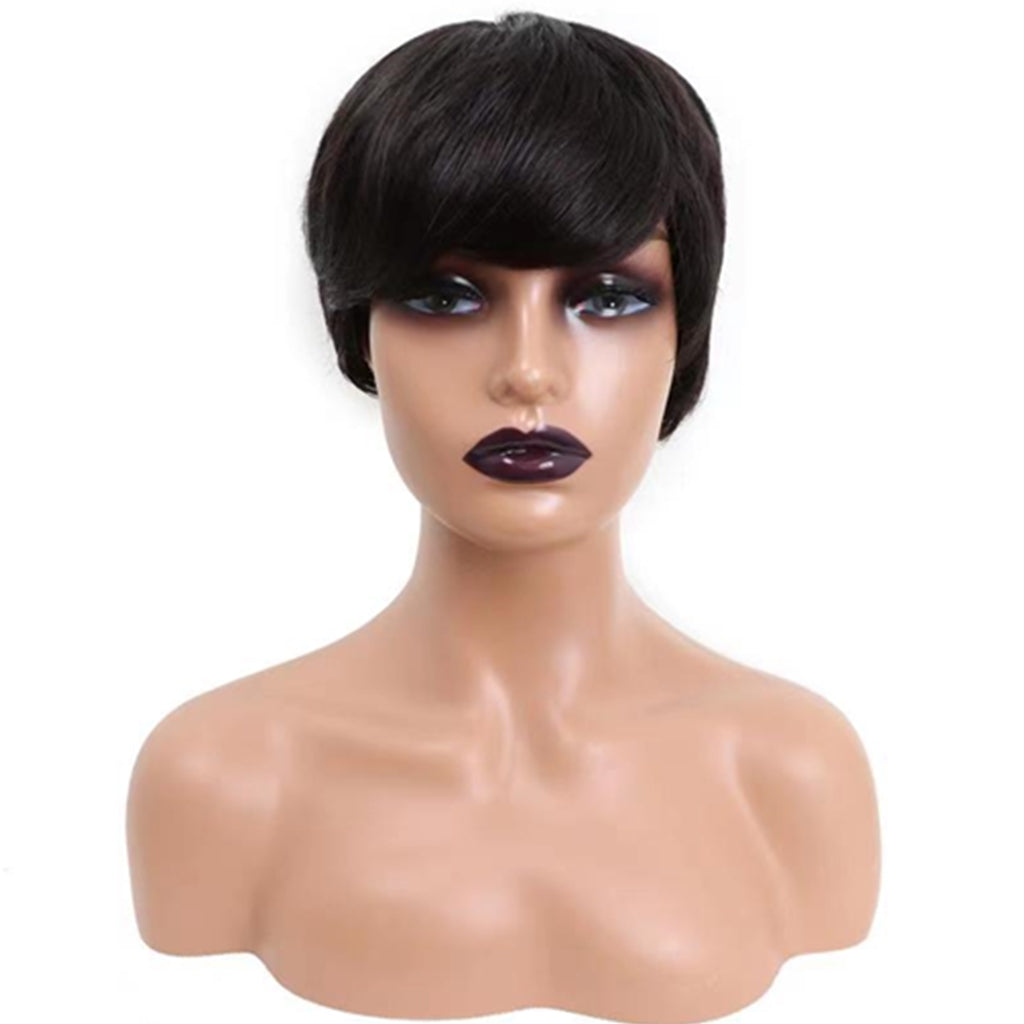 Pixie-Cut-Pixiecut-wig-Short-Affordable-Non-Lace-straight-Human-Hair-Wigs-Cheap-#1B-Machine-Made-Wig-bang-human-hair-wig-Fleeky-Remy-Hair-Wigs-For-Women-Cheap-Wigs-straight-hair-wig-Pixie-Cut-Wig-Full-Machine-Made-Glueless -Short-Bob-Wigs-Cheap-Glueless-Human-Hair-Wig-momcut-momdaysale-for-mom-mother-girl-black-women-short-hair-wigs