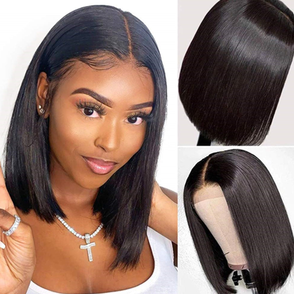 Short-Bob-Wigs-for-Black-Women Human-Hair-Lace-Front-Wigs-Unprocessed-Brazilian-Virgin-Hair-13x4-Lace-Front-Wigs-4x4-Lace-Closure-Bob-Wigs-Straight-Bob-Wig-Free-Part-Wigs-for-Women-Glueless-wigs-for-girls