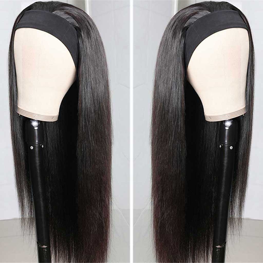 Straight-Hair-Headband-Wig-For-Black-Women-Glueless-Scarf-Remy-Human-Hair-Wigs-150%-Density
