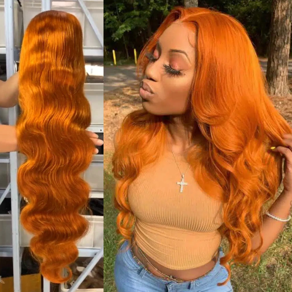 10A-Orange-Ginger-Color-Body-Wave-13x4-Lace-Front-Wig-Colored-Human-Hair-Wigs-for-Black-Women-Transparent-Lace-4x4-5x5-Lace-closure-Wig-Fall-Hair-350-Color-Wig-with-Baby-Hair-black-friday-wigs-on-sale-on-hand