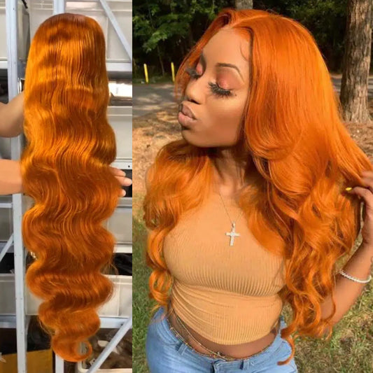 10A-Orange-Ginger-Color-Body-Wave-13x4-Lace-Front-Wig-Colored-Human-Hair-Wigs-for-Black-Women-Transparent-Lace-4x4-5x5-Lace-closure-Wig-Fall-Hair-350-Color-Wig-with-Baby-Hair-black-friday-wigs-on-sale-on-hand