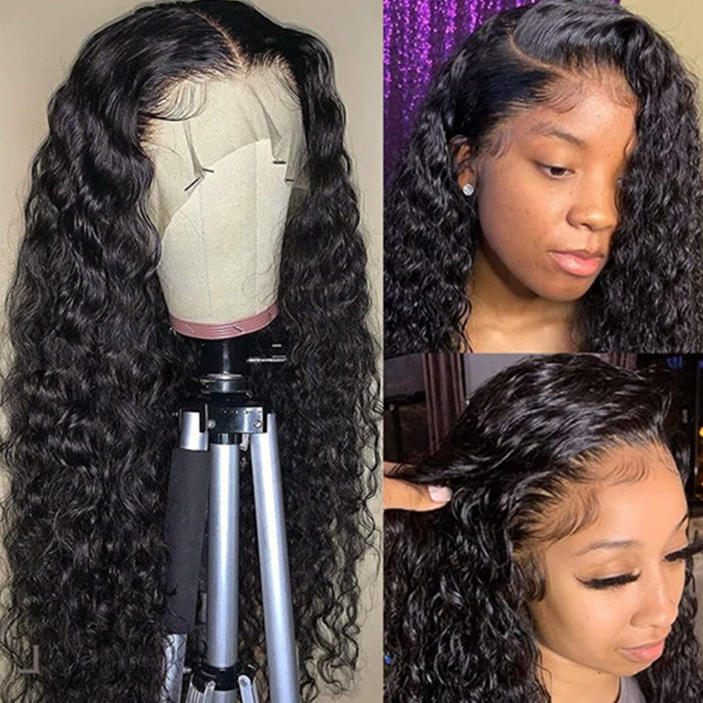 13x4-13X6-HD-Transparent-Lace-Front-Wigs-Human-Hair-Pre-Plucked-Hairline-with-Baby-Hair-10A-Brazilian-Water-Wave-Human-Hair-Wigs-for-Black-Women