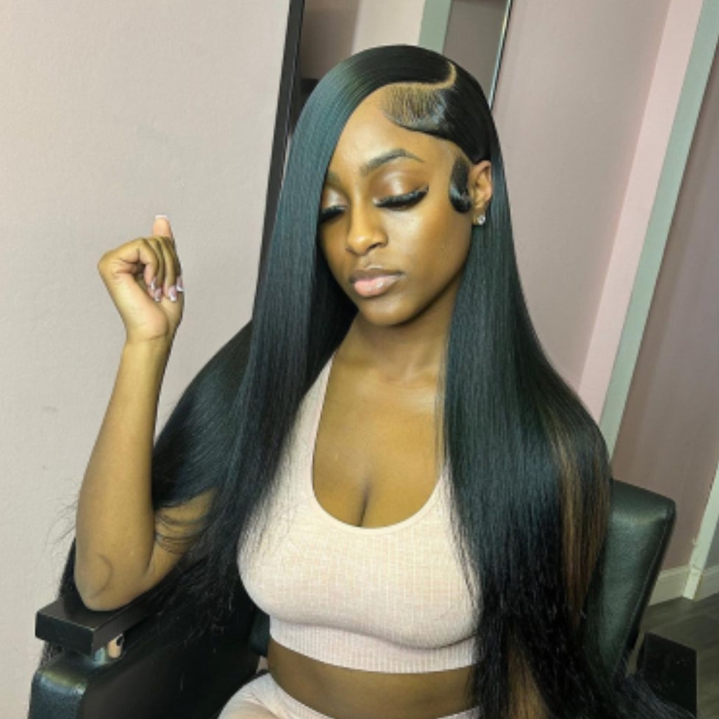 Fleeky Hair Straight 13x6 Lace Front Wig Transparent Lace Wig