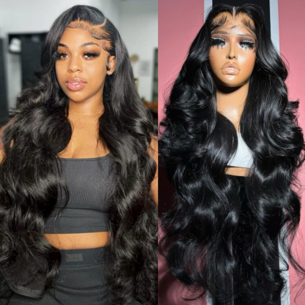 13x6-lace-front-wig-Transparent-lace-frontal-wavy-wave-wig-long-curls-hair-wigs-side-part-middle-part-style-for-black-women-human-hair-black-hair-body-wave-hd-lace-wig