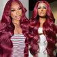 Burgundy #99J Colored Wig Body Wave 13x4 Lace Frontal Wig 4x4 Lace Closure Wig