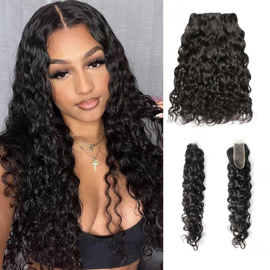 Fleeky-water-wave-human-hair-bundles-with-2x6-hd-closure-deal-wet-and-wavy-hair