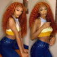Ginger-Orange-Lace-Front-Wigs-Human-Hair-13x4-Transparent-Hd Lace-Frontal-Wig-Deep-Wave-Curly-Wig-Burnt-Orange-Wet-And-Wavy-Wigs-Lace-Front-Wigs-#350-Colored-Closure-Wigs