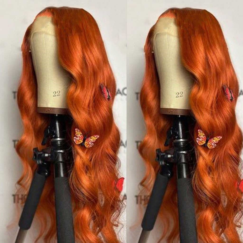 Transparent-body-wave-wig-orange-ginger-color-wig-lace-front-wig-preplucked-colored-frontal-wig