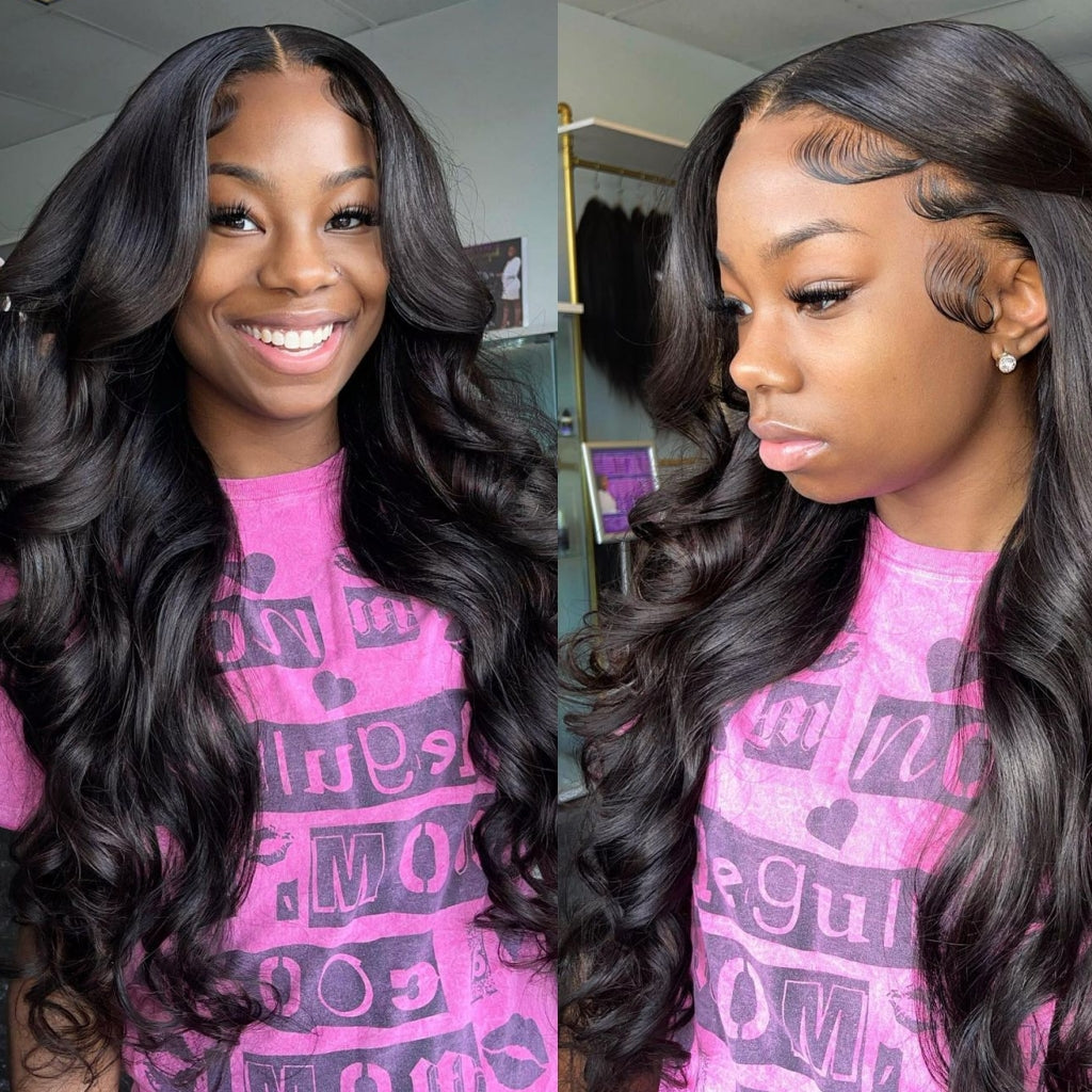 Fleeky Hair Body Wave 13x4 Lace Front Wig Transparent Lace Wig