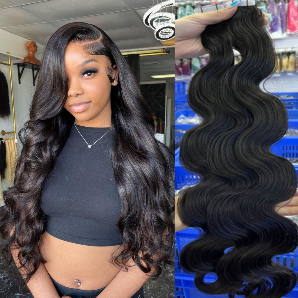 body-wave-wavy-hair-tape-insTape-in-Hair-Extensions-Jet-Black-100%-Tape-in-Remy-Human-Hair-20pcs-50g-pack-Straight-Seamless-Skin-Weft-Tape-in-Hair-Extensions-straight-hair