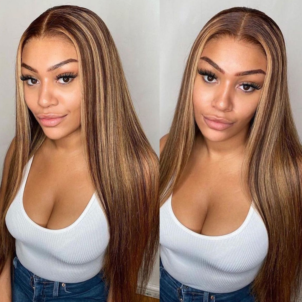 hightlight-wig-straight-Piano-Color-4-27-Ombre-Honey-Blonde-4x4-lace-closure-wig-for-women-for-black-women-for-girl