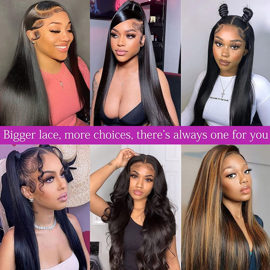 13x6-Straight-Lace-Front-Wigs-Human-Hair-Pre-Plucked-With-Baby-Hair-High-180%-Density-Full-Long-Straight-Frontal-Wigs-for-Black-Women-Glueless-Transparent-Lace-Wigs