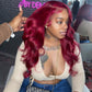 Burgundy-Body-Wave-13X4-Lace-Front-Wig-Human-Hair-Wigs-Glueless-Transparent-Lace-Front-Wig-150%-Density-Pre-Plucked-Hair-for-Black-Women