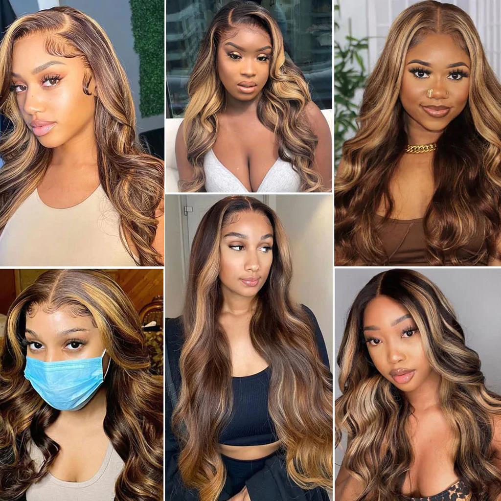Highlight-lace-front-human-hair-wig-body-wave-wavy-hair-4x4-lace-closure-wig
