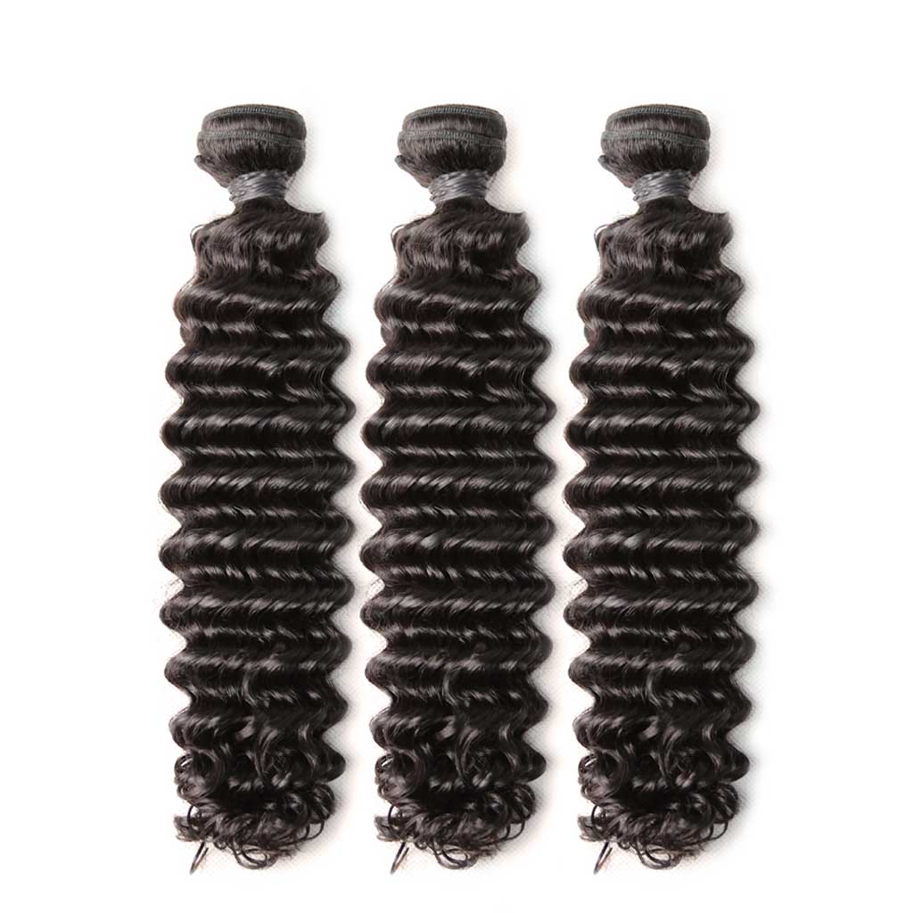 Brazilian-deep-wave-bundles with-frontal-closure-virgin-hair-weaves-with-preplucked-lace-frontal