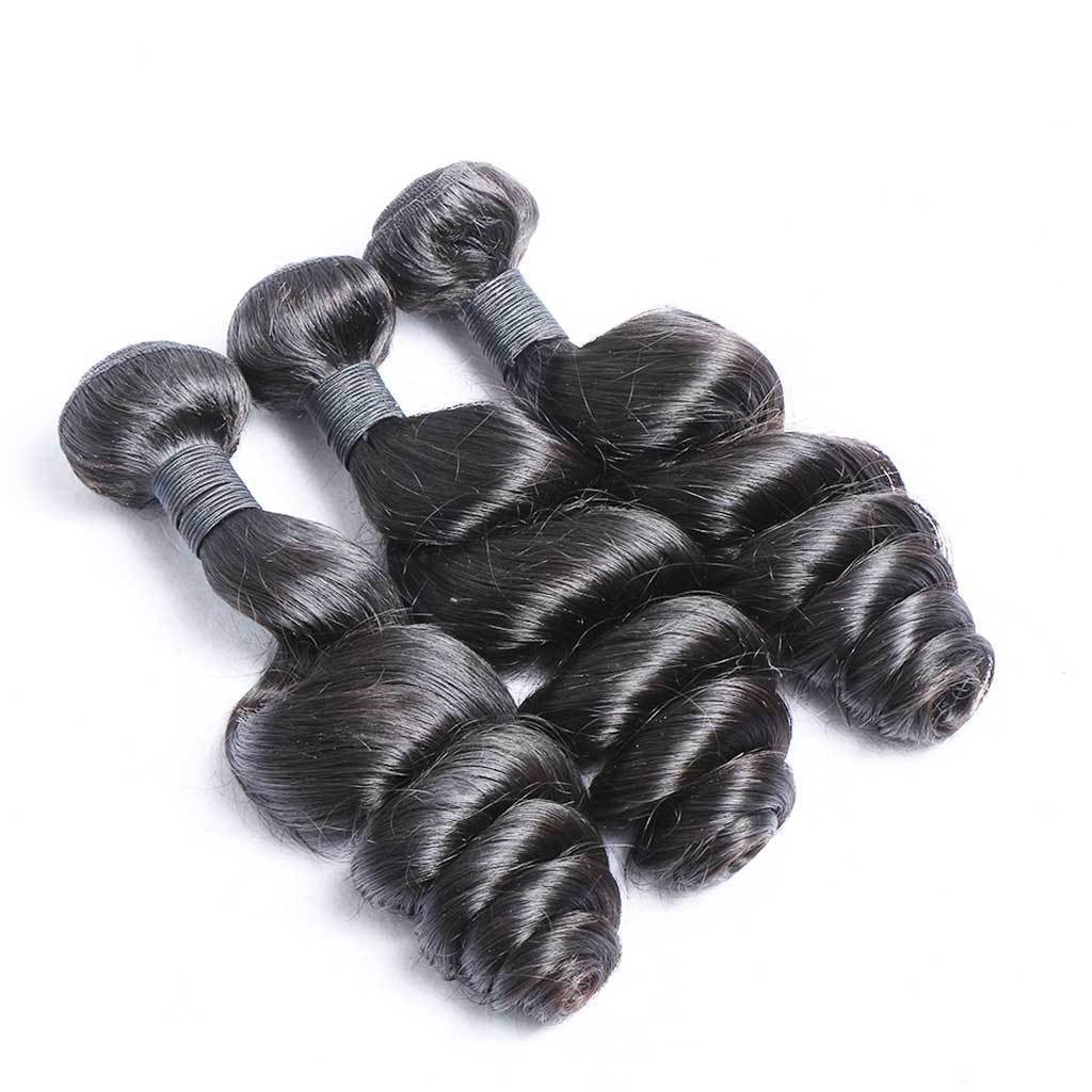 Brazilian-loose-wave-bundles with-frontal-closure-virgin-hair-weaves-with-preplucked-lace-frontal