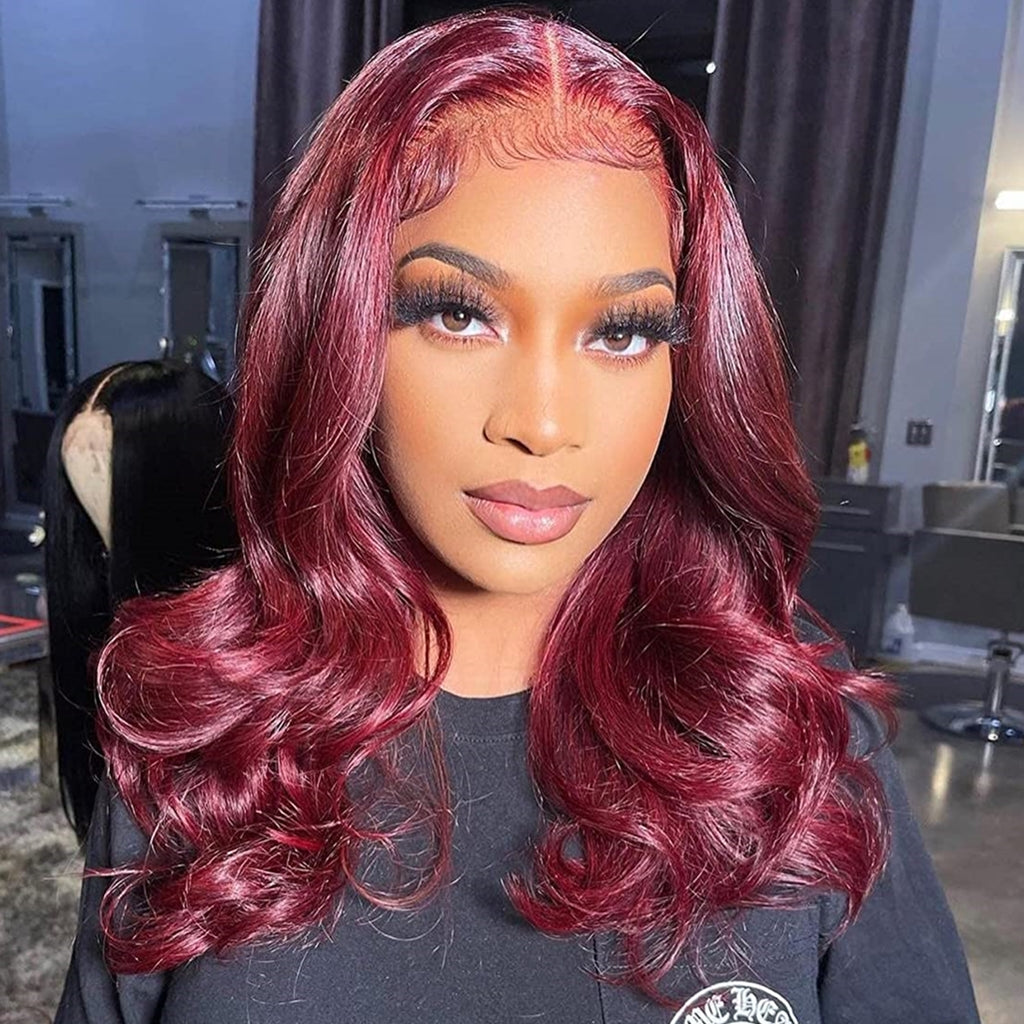 Burgundy-Body-Wave-13X4-Lace-Front-Wig-Human-Hair-Wigs-Glueless-Transparent-Lace-Front-Wig-150%-Density-Pre-Plucked-Hair-for-Black-Women-for-girls
