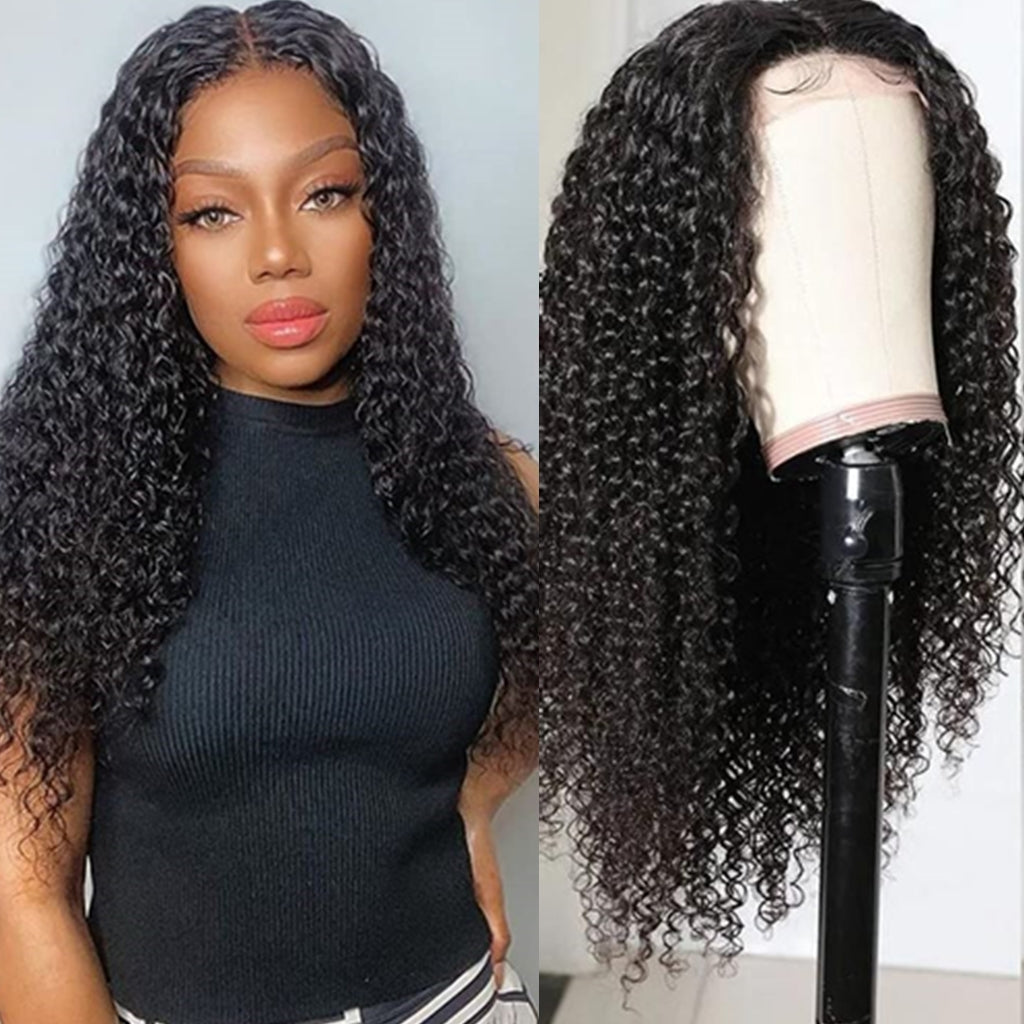 Kinky-Curly-Lace-Closure-Wigs-Cheap-affordable-wig-Human-Hair-for-Black-Women-5x5-Lace-Closure-Wig-4x4-Lace-Closure-Kinky-Curly-Human-Hair-Wigs-Pre-Plucked-with-Baby-Hair-10A-150%-Density-180%-Density-Brazilian-Hair-Wig