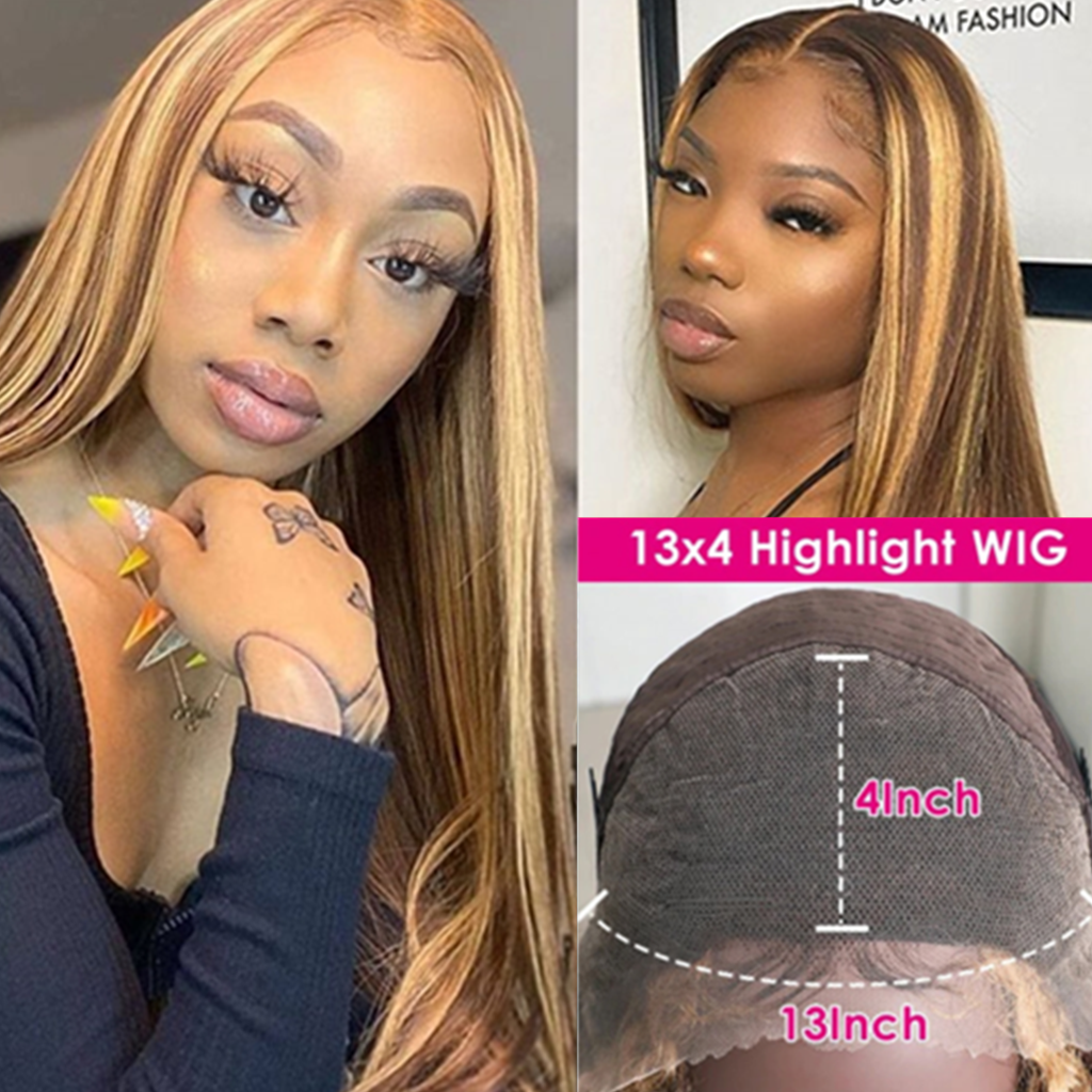 Highlight-Wig-Piano-Color-4-27-Ombre-Honey-Blonde-Body-Wave-13x4-lace-Front-Wig-Transparent-Lace-Wig