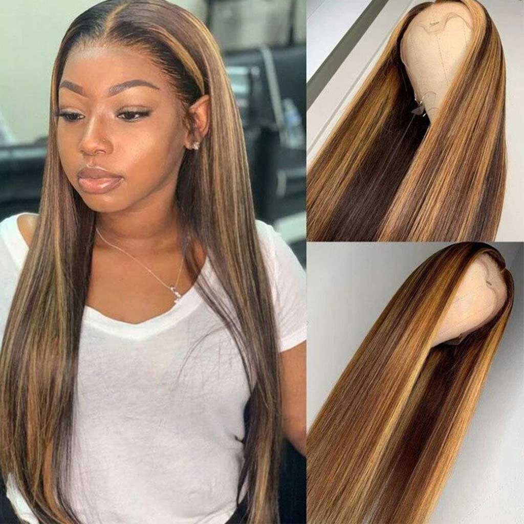 Highlight-lace-front-wig-ombre-hair-wig-ombre-brown-4-27-frontal-wig