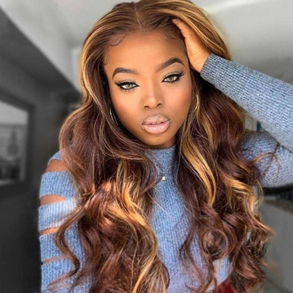 Highlight-ombre-hair-4x4-lace-closure-wig-body-wave-hair-wavy-hair--human-hair-wigs