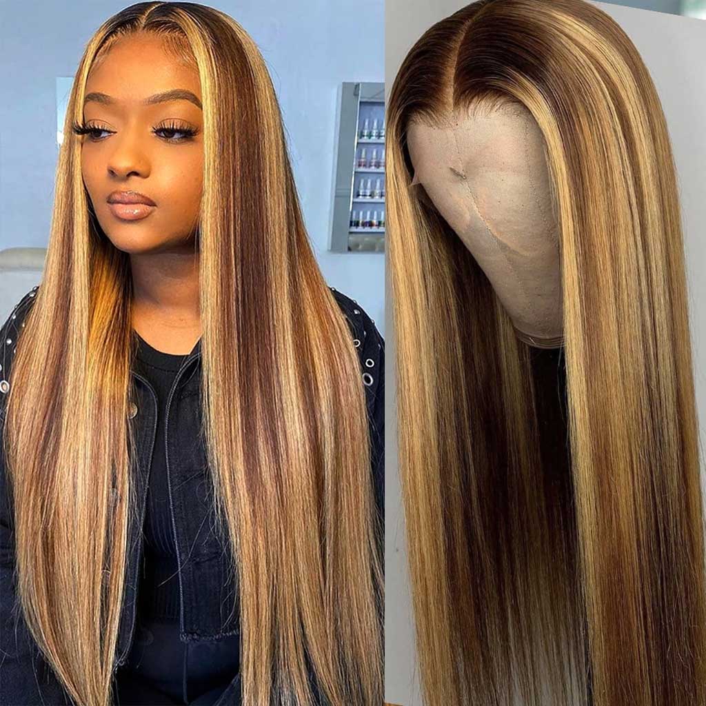 Highlight-Wig-Piano-Color-4-27-Ombre-Honey-Blonde-Body-Wave-13x4-lace-Front-Wig-Transparent-Lace-Wig