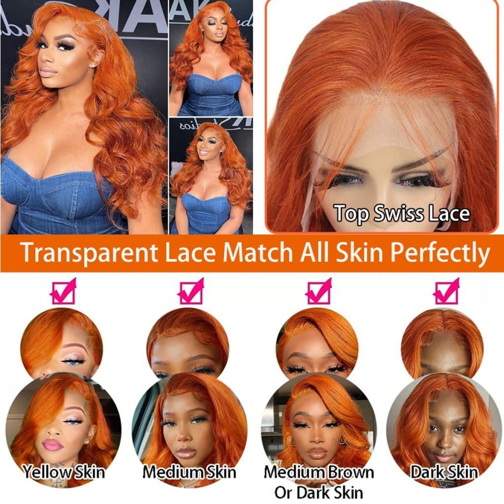 Orange-Ginger-Color-Body-Wave-Lace-Front-Wig-Colored-Human-Hair-Wigs-for-Black-Women-Transparent-Lace-13x4-Lace-Frontal-Wig-Fall-Hair-350-Color-Wigs-with-Baby-Hair