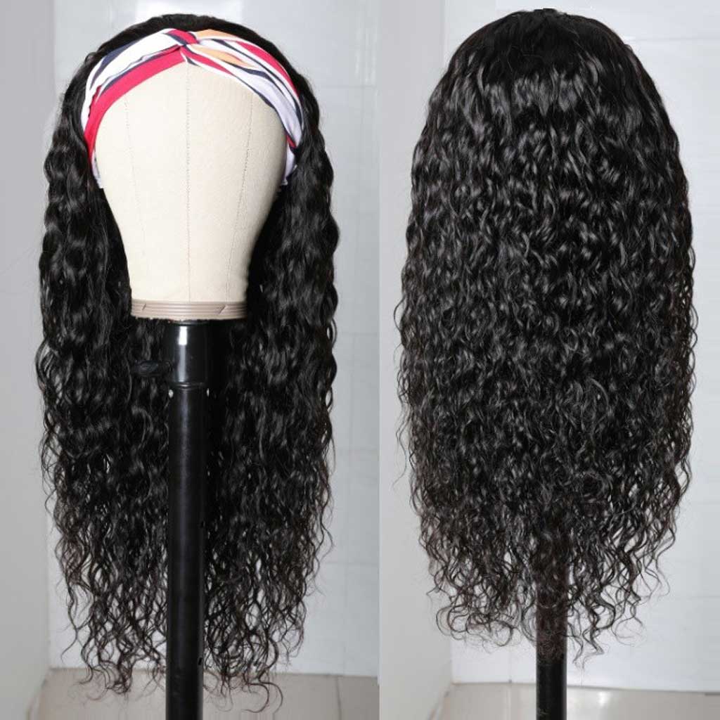 Water-Wave-Headband-Wig-Glueless-Scarf-Human-Hair-Wigs
